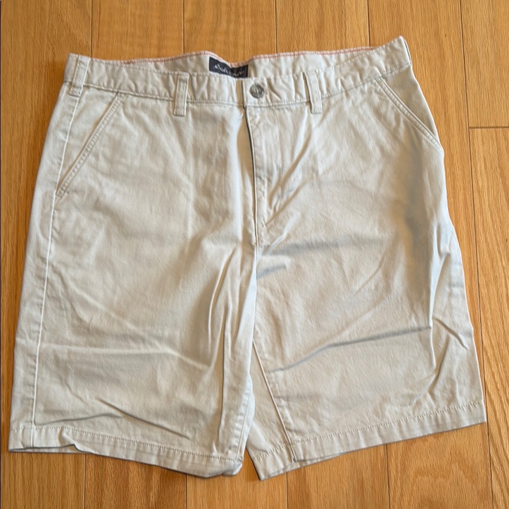Tan Flat Front Casual Shorts